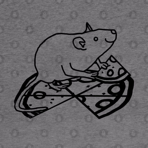 Rat with Pizza Outline by ellenhenryart